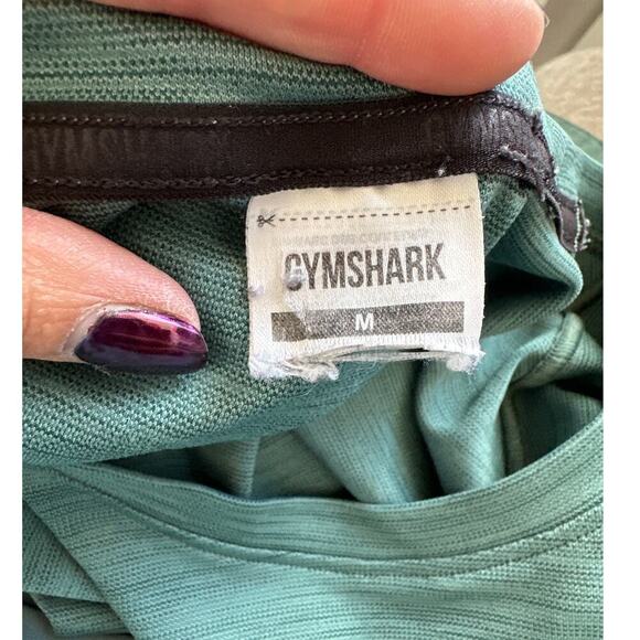 Men's GYMSHARK Speed Short Sleeve Shirt, Size M, Teal Blue/Green, EUC - Picture 2 of 4